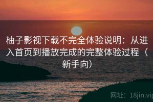 柚子影视下载不完全体验说明：从进入首页到播放完成的完整体验过程（新手向）