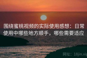 围绕蜜桃视频的实际使用感想：日常使用中哪些地方顺手，哪些需要适应