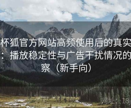 茶杯狐官方网站高频使用后的真实结论：播放稳定性与广告干扰情况的观察（新手向）