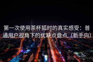 第一次使用茶杯狐时的真实感受：普通用户视角下的优缺点盘点（新手向）