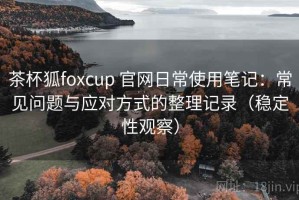 茶杯狐foxcup 官网日常使用笔记：常见问题与应对方式的整理记录（稳定性观察）