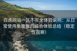 白虎网站一区不完全体验说明：从日常使用角度做的综合体验总结（稳定性观察）