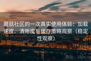 蘑菇社区的一次真实使用体验：加载速度、清晰度与缓存策略观察（稳定性观察）