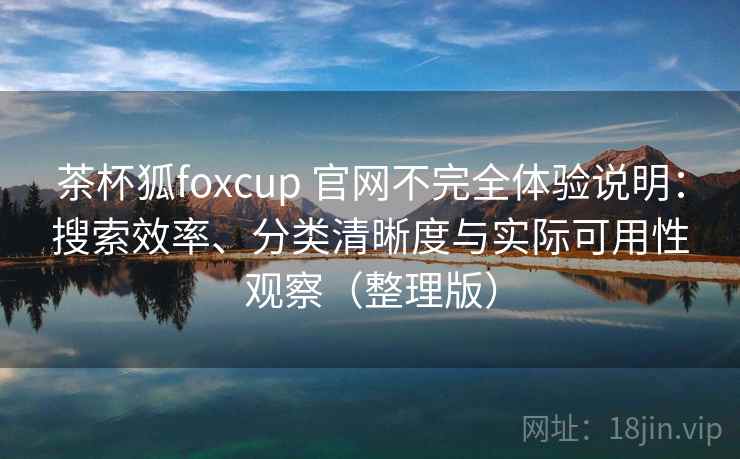 茶杯狐foxcup 官网不完全体验说明：搜索效率、分类清晰度与实际可用性观察（整理版）