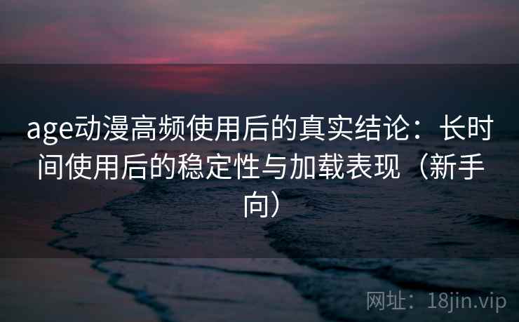 age动漫高频使用后的真实结论：长时间使用后的稳定性与加载表现（新手向）